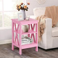 Modern Nightstand with 3-Tier Storage Shelves