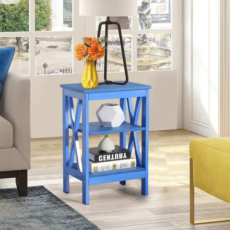 Modern Nightstand with 3-Tier Storage Shelves