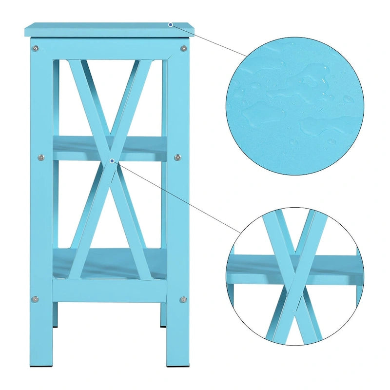Modern Nightstand with 3-Tier Storage Shelves
