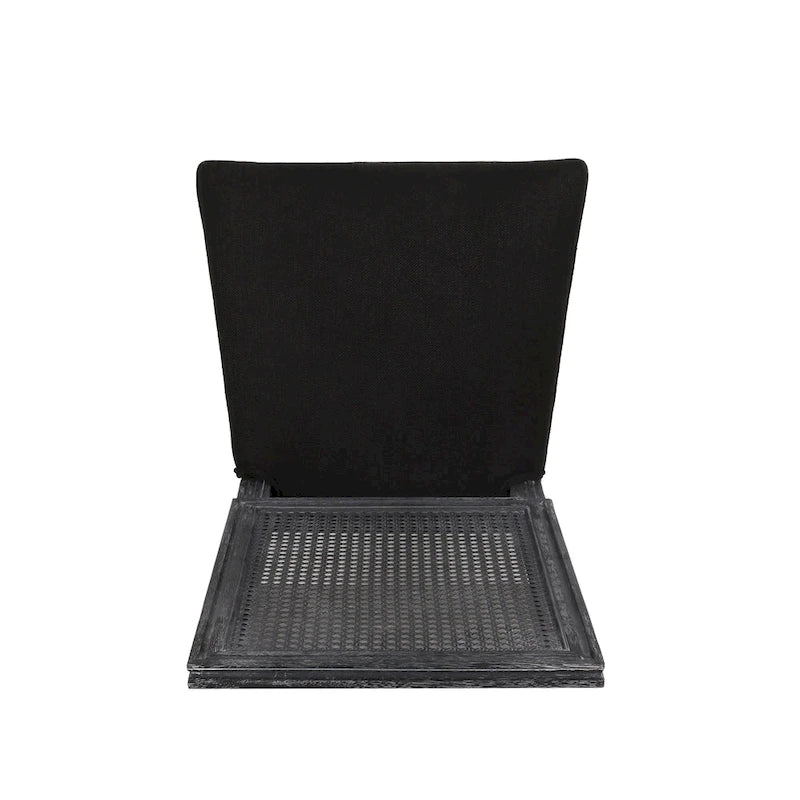 Remuda Wood and Cane Upholstered 5 Piece Circular Dining Set by