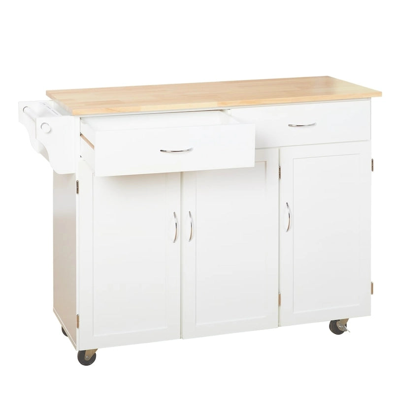 Simple Living Addie Kitchen Cart with Wood Top