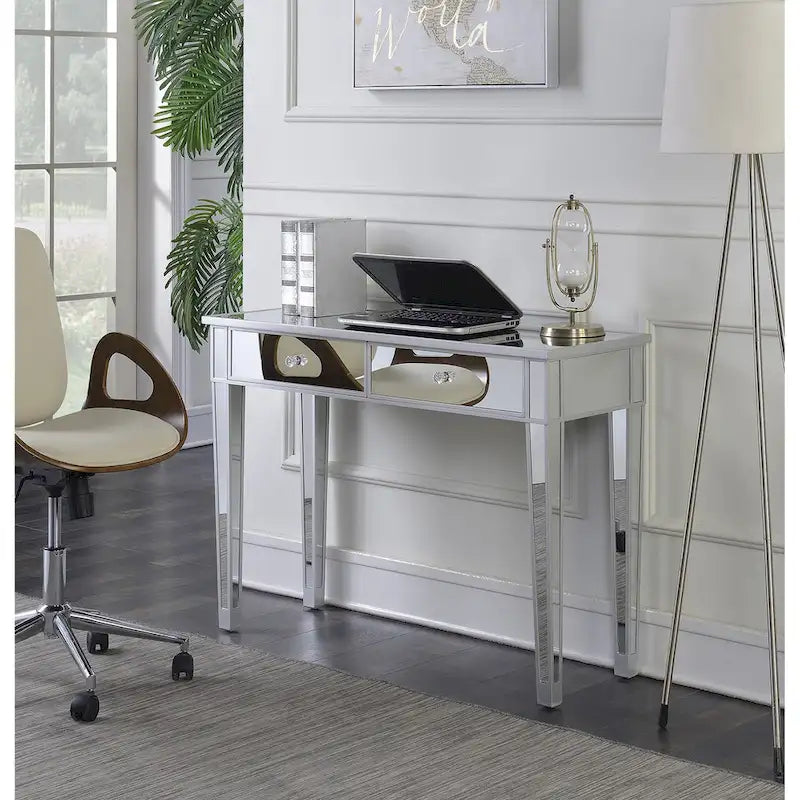  Gold Coast Mirrored 2 Drawer Desk/Console Table