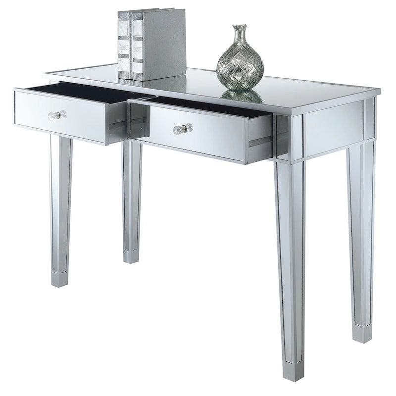 Gold Coast Mirrored 2 Drawer Desk/Console Table