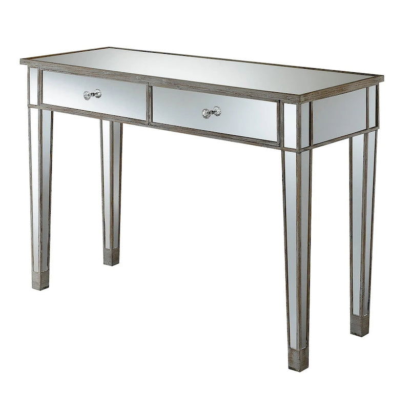 Gold Coast Mirrored 2 Drawer Desk/Console Table