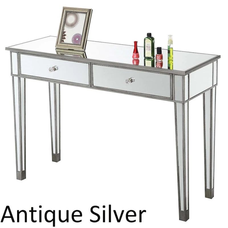 Gold Coast Mirrored 2 Drawer Desk/Console Table