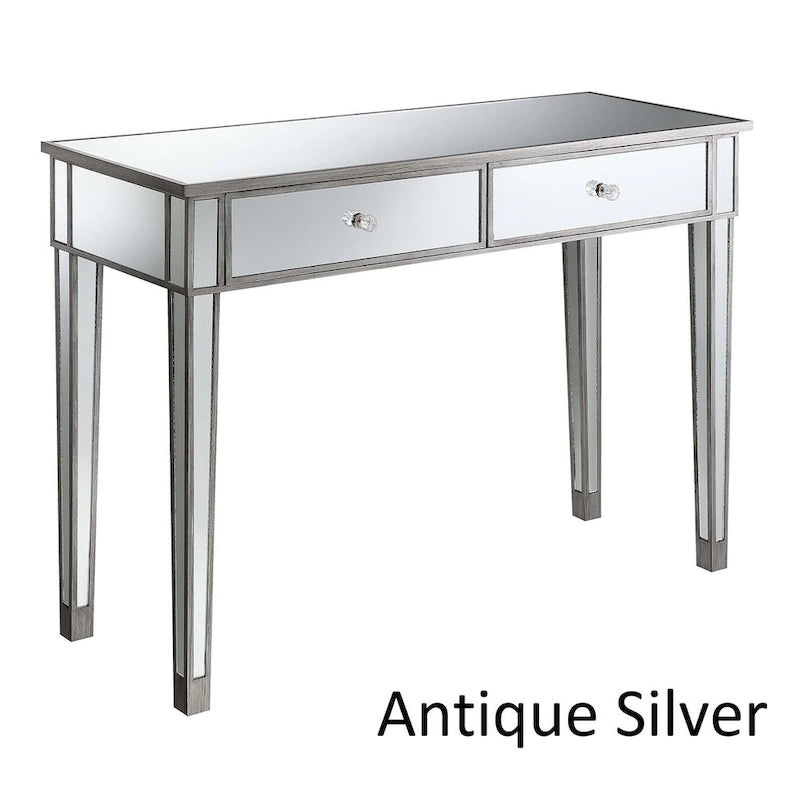 Gold Coast Mirrored 2 Drawer Desk/Console Table