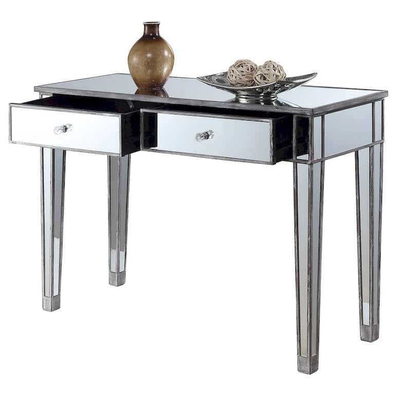 Gold Coast Mirrored 2 Drawer Desk/Console Table