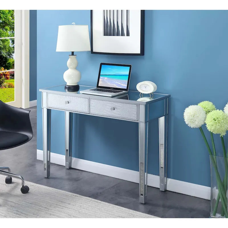 Gold Coast Mirrored 2 Drawer Desk/Console Table