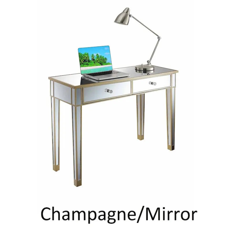 Gold Coast Mirrored 2 Drawer Desk/Console Table