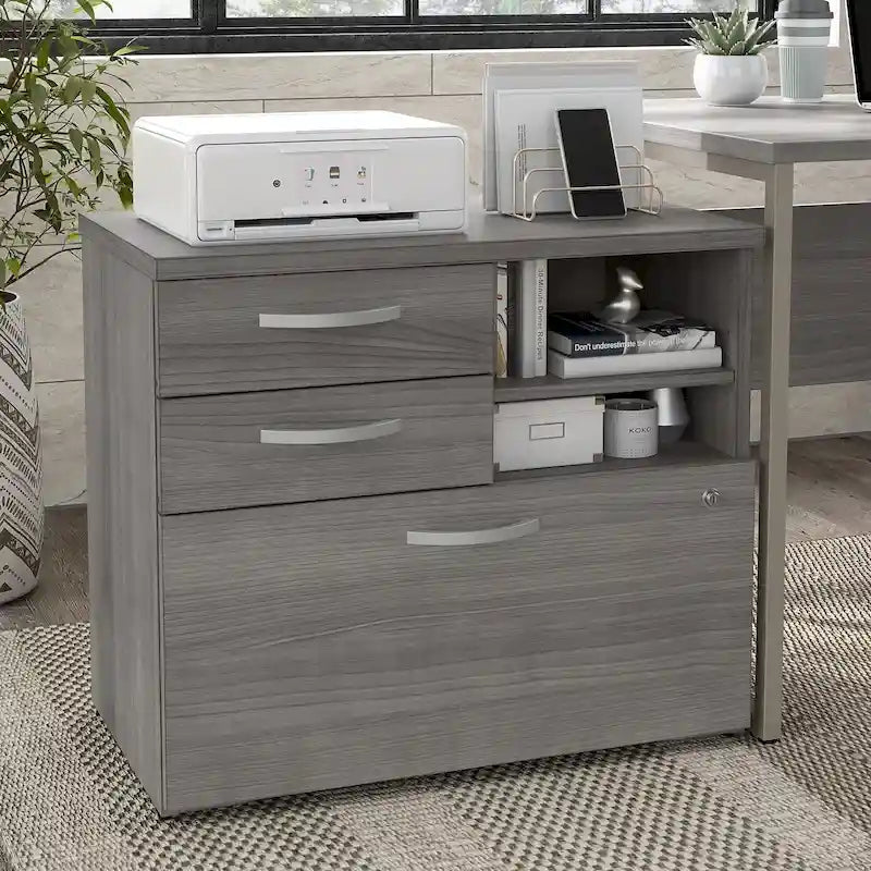 Hybrid Office Storage Cabinet with Drawers by