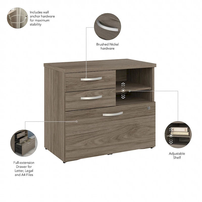 Hybrid Office Storage Cabinet with Drawers by