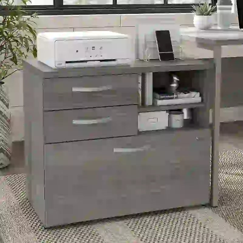 Hybrid Office Storage Cabinet with Drawers by