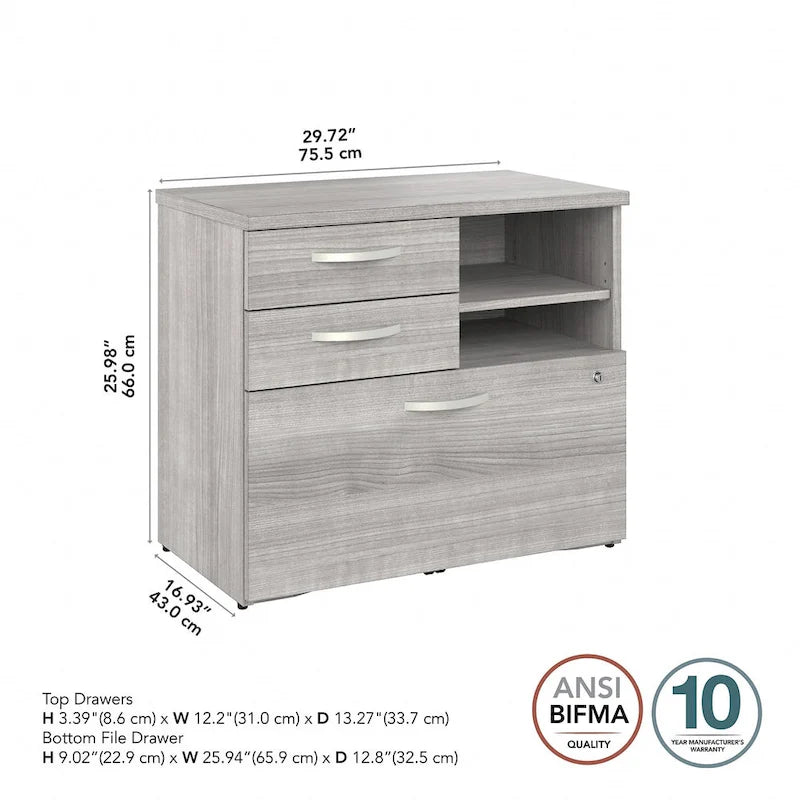 Hybrid Office Storage Cabinet with Drawers by