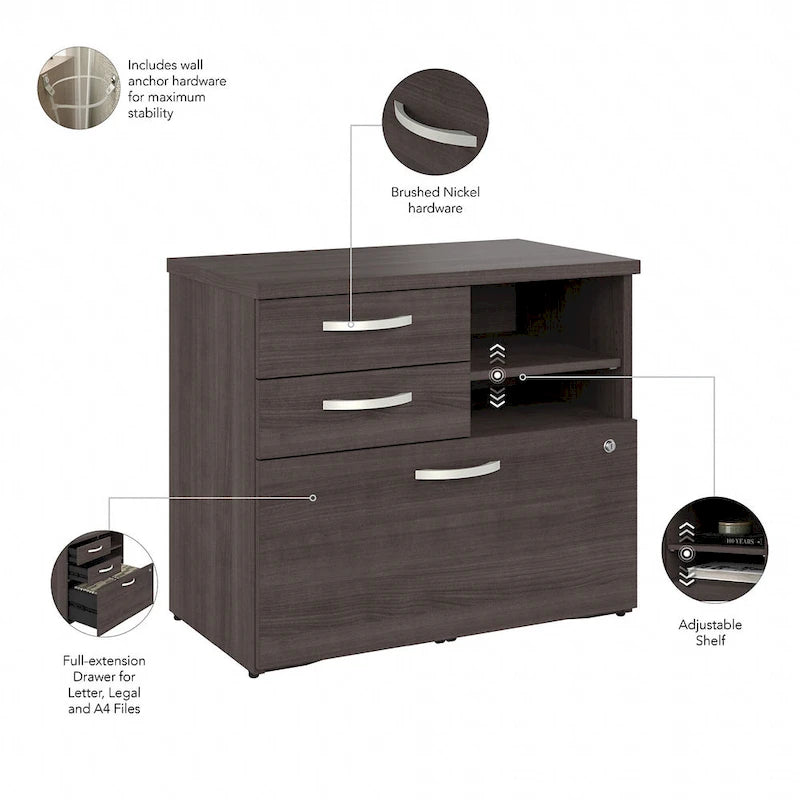 Hybrid Office Storage Cabinet with Drawers by