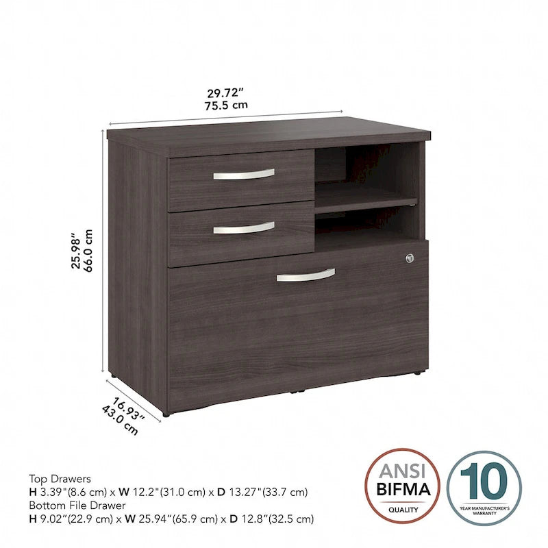 Hybrid Office Storage Cabinet with Drawers by