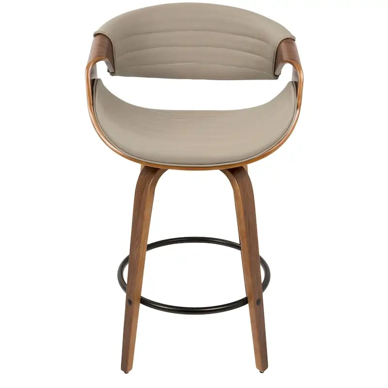 Kanteborg 26 Fixed-Height Counter Stool with Bent Wood Legs & Round Footrest (Set of 2)