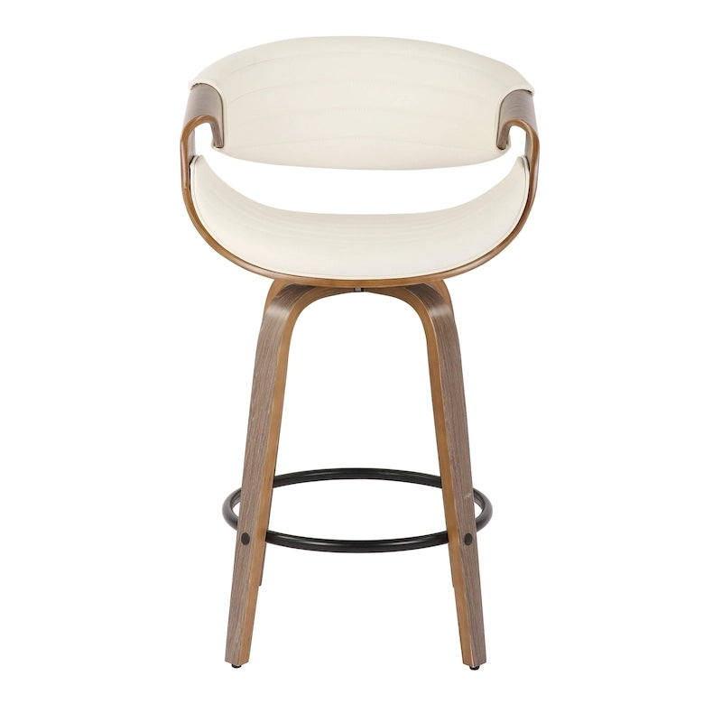 Kanteborg 26 Fixed-Height Counter Stool with Bent Wood Legs & Round Footrest (Set of 2)