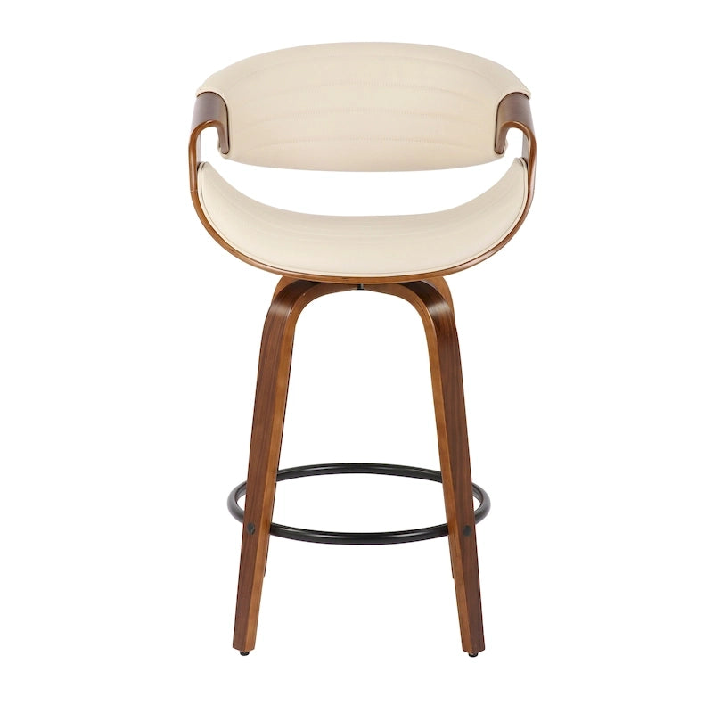 Kanteborg 26 Fixed-Height Counter Stool with Bent Wood Legs & Round Footrest (Set of 2)