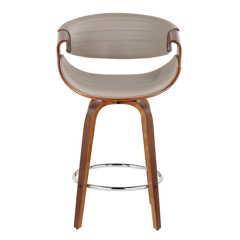 Kanteborg 26 Fixed-Height Counter Stool with Bent Wood Legs & Round Footrest (Set of 2)