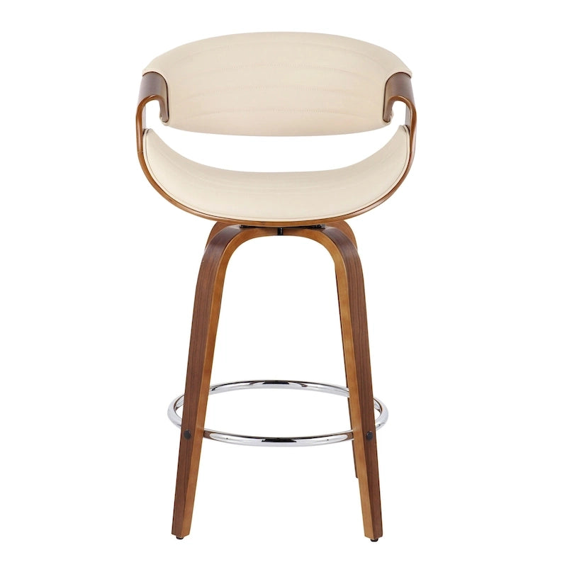 Kanteborg 26 Fixed-Height Counter Stool with Bent Wood Legs & Round Footrest (Set of 2)