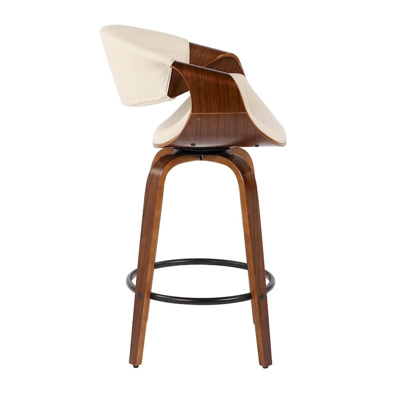Kanteborg 26 Fixed-Height Counter Stool with Bent Wood Legs & Round Footrest (Set of 2)