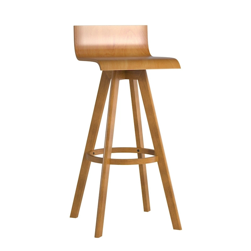 Ellery Mid-Century Modern Swivel Wood Stool (Set of 2)