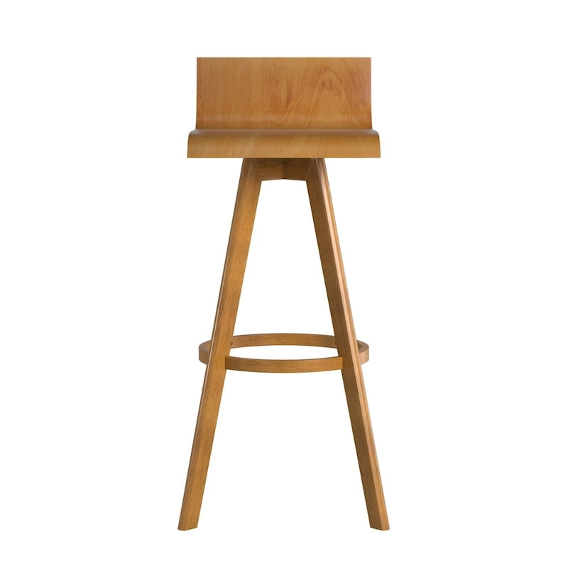 Ellery Mid-Century Modern Swivel Wood Stool (Set of 2)