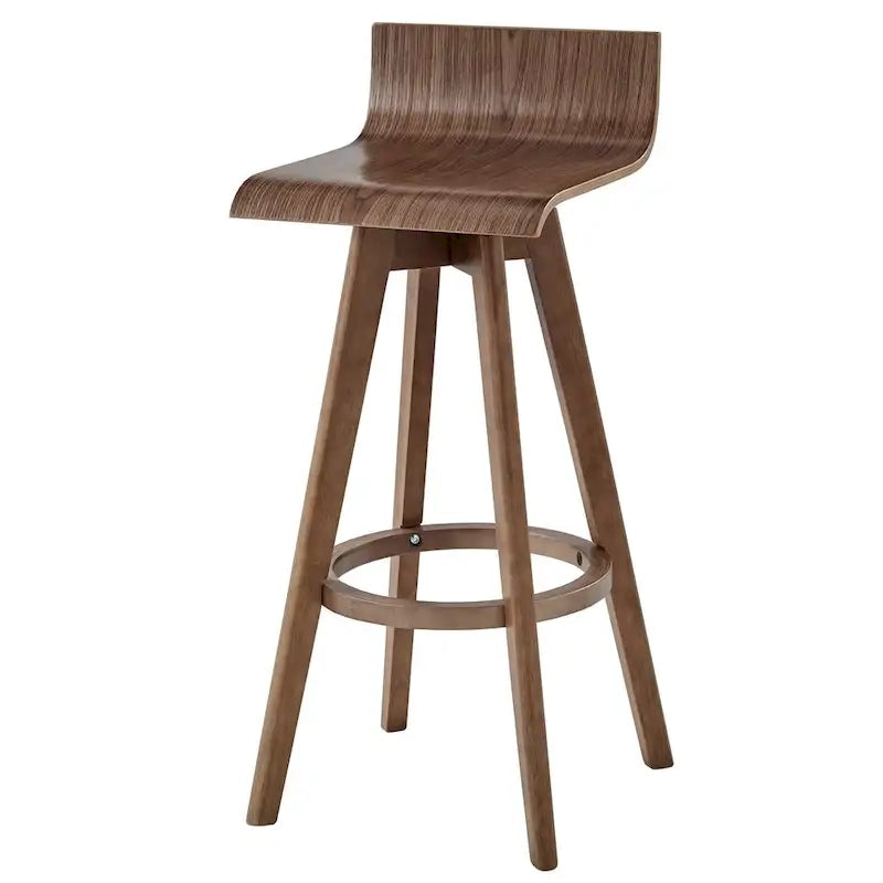 Ellery Mid-Century Modern Swivel Wood Stool (Set of 2)
