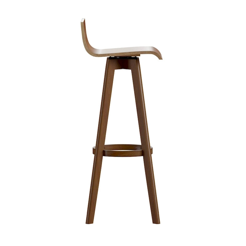 Ellery Mid-Century Modern Swivel Wood Stool (Set of 2)