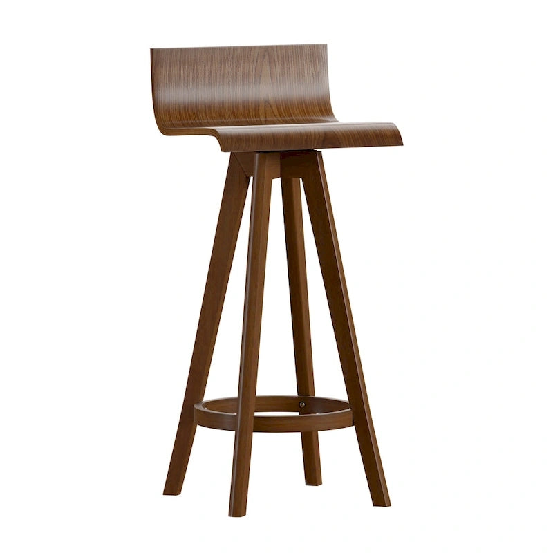 Ellery Mid-Century Modern Swivel Wood Stool (Set of 2)