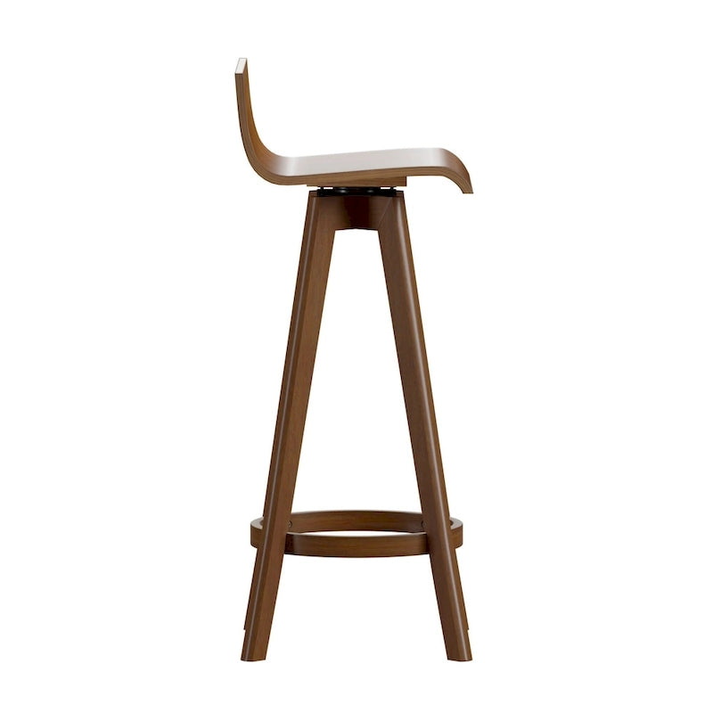 Ellery Mid-Century Modern Swivel Wood Stool (Set of 2)