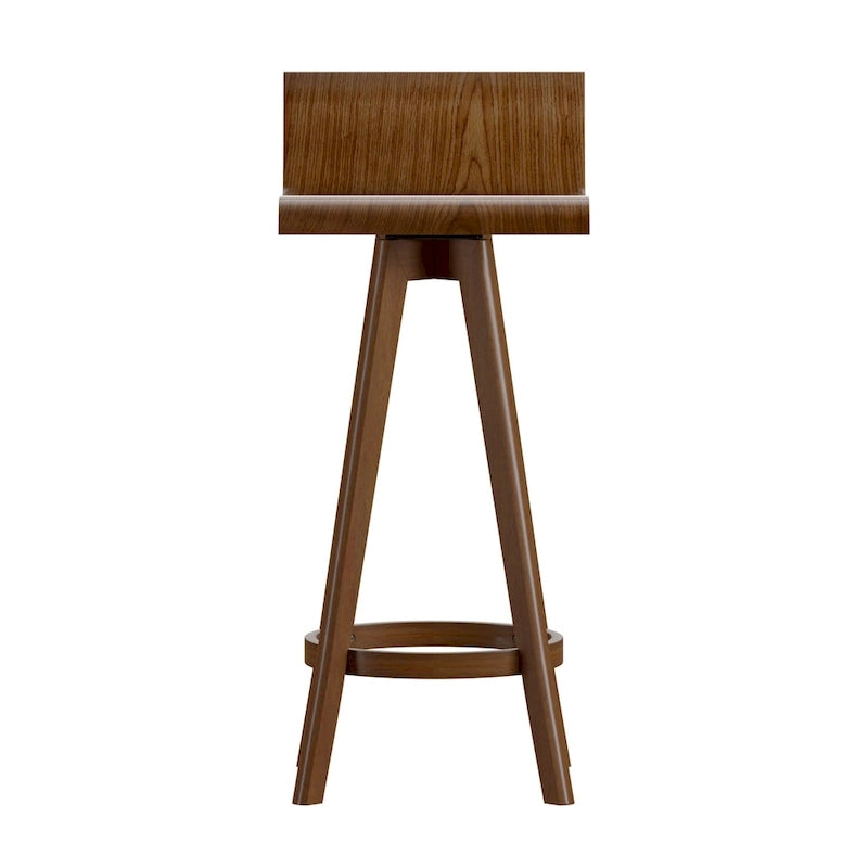 Ellery Mid-Century Modern Swivel Wood Stool (Set of 2)