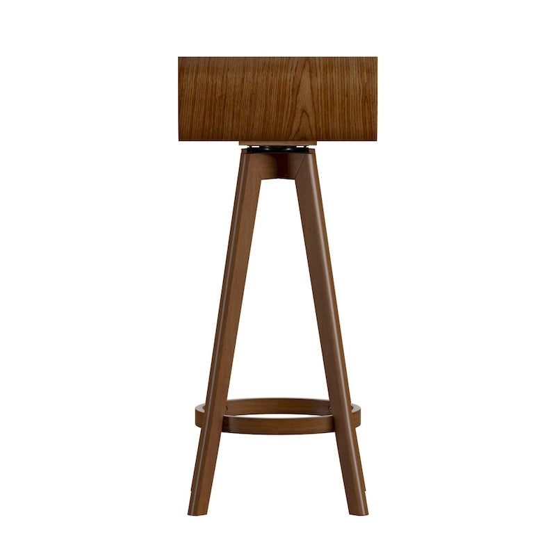 Ellery Mid-Century Modern Swivel Wood Stool (Set of 2)