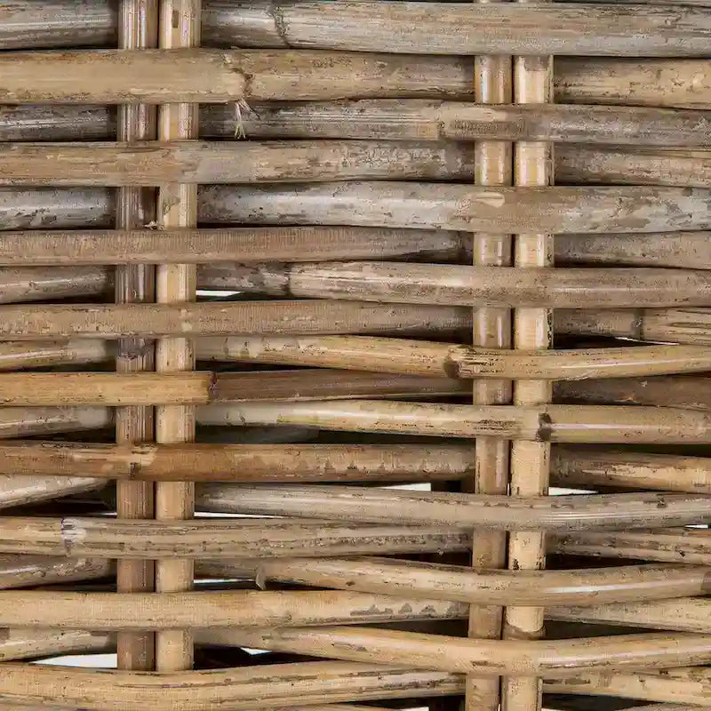 Grey Wash Rattan Cushioned Stool by