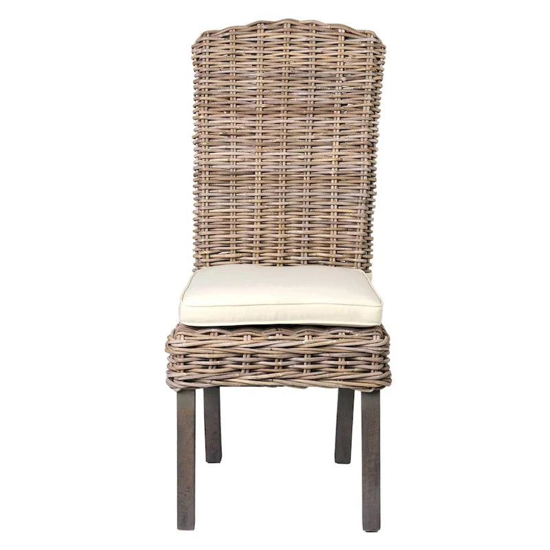 Natural Rattan Cushioned Dining Chairs by  (Set of 2)