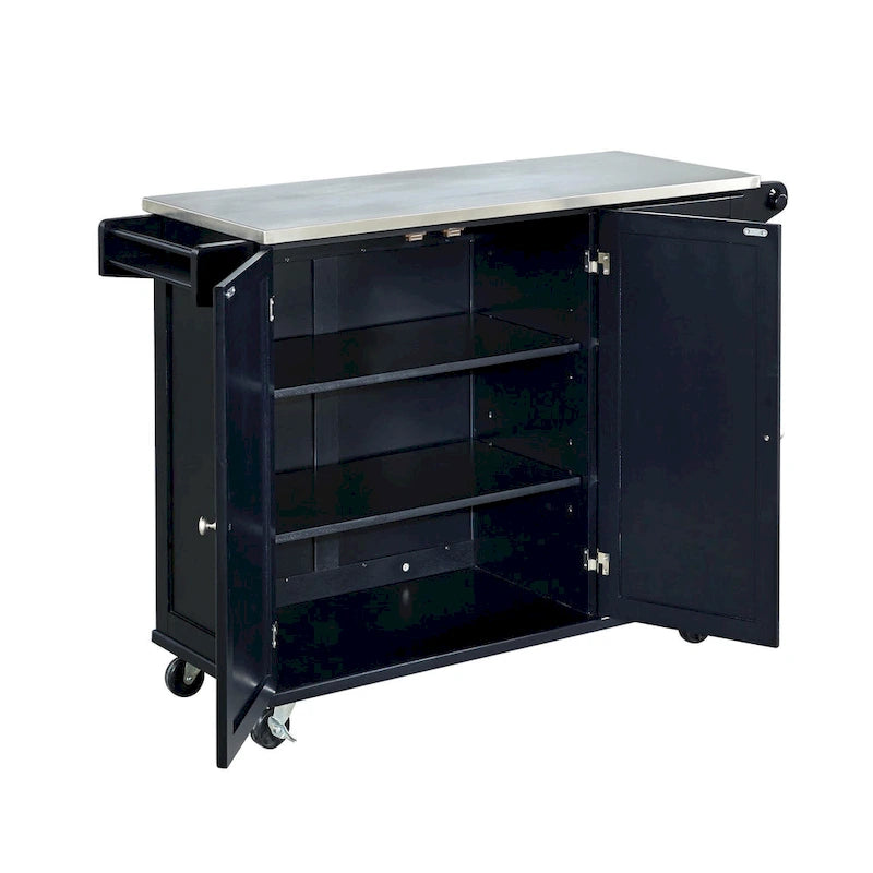 Dolly Madison Kitchen Cart with Stainless Steel Top by