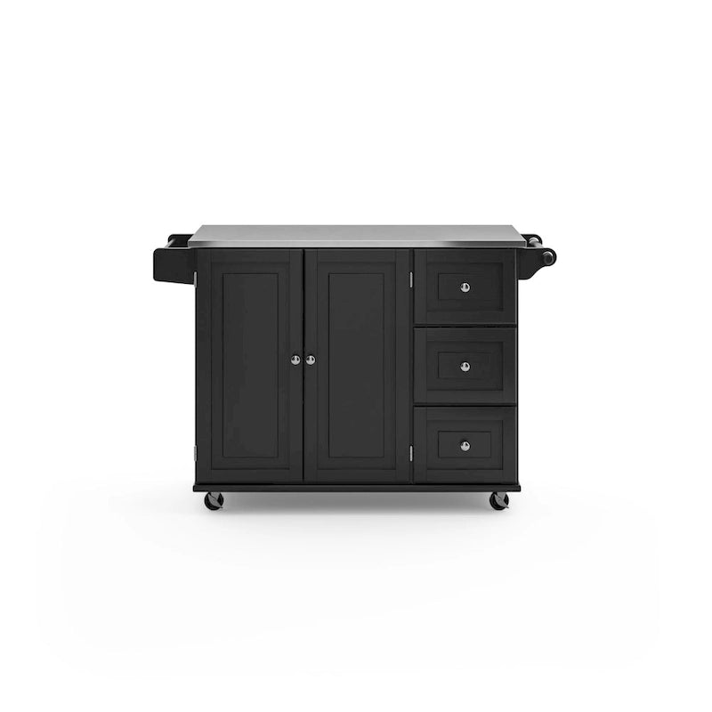 Dolly Madison Kitchen Cart with Stainless Steel Top by