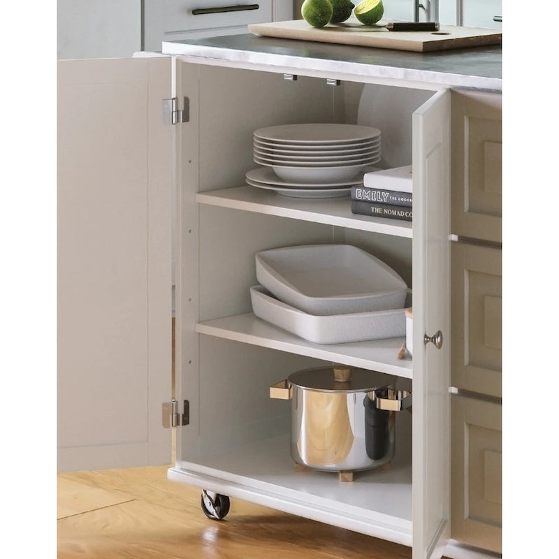 Dolly Madison Kitchen Cart with Stainless Steel Top by