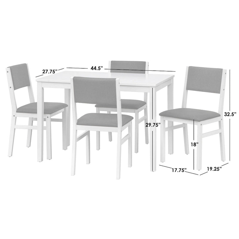 Simple Living Jules 5-piece Solid Wood Dining Set
