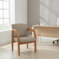  Medium Oak Finish Wood Visitor Chair