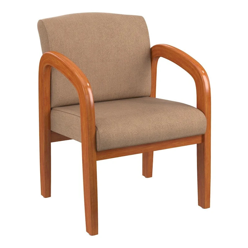 Medium Oak Finish Wood Visitor Chair