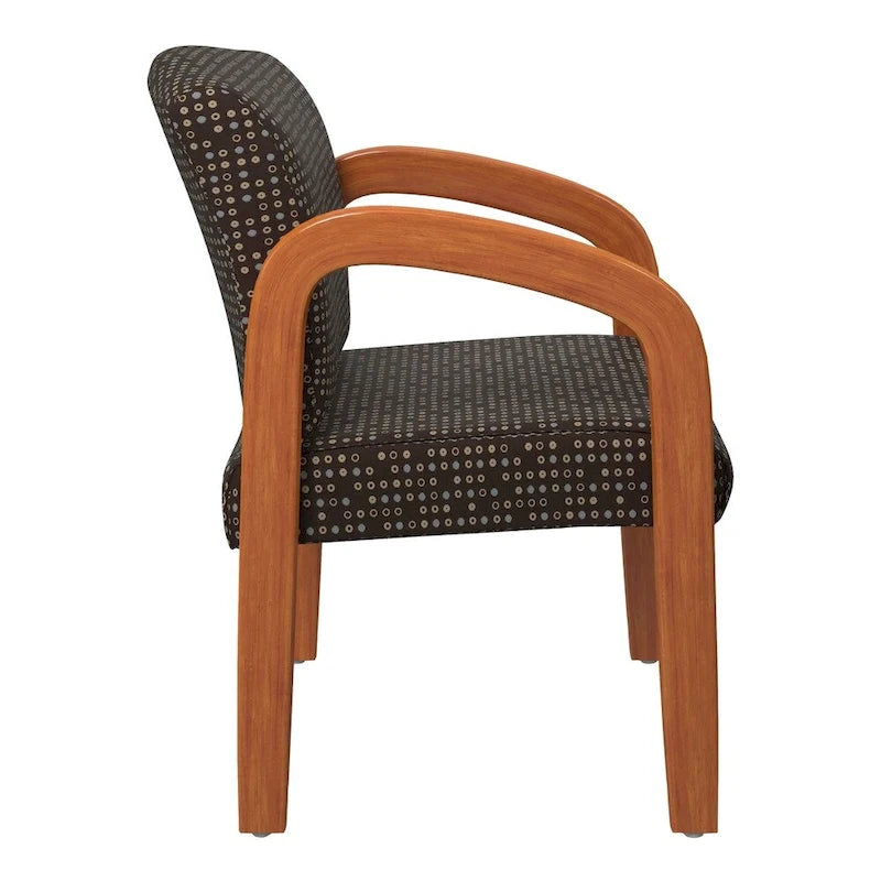 Medium Oak Finish Wood Visitor Chair