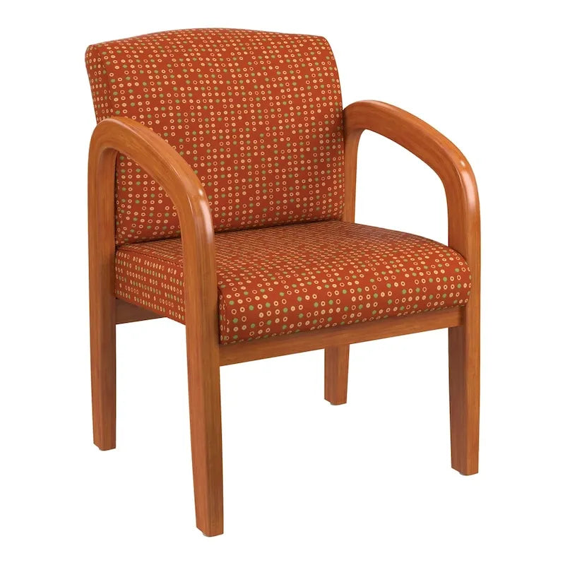 Medium Oak Finish Wood Visitor Chair