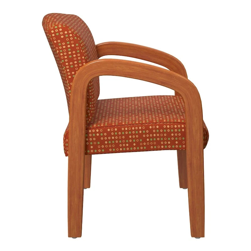 Medium Oak Finish Wood Visitor Chair