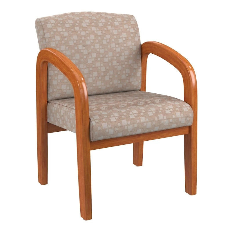 Medium Oak Finish Wood Visitor Chair