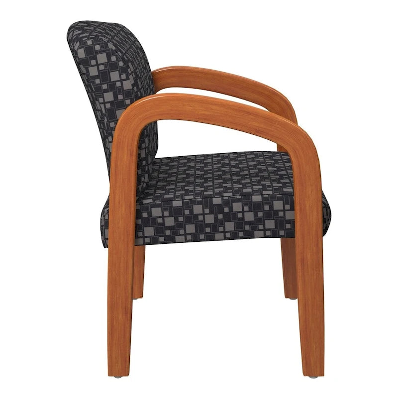 Medium Oak Finish Wood Visitor Chair