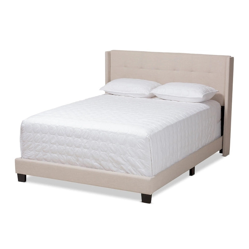 Contemporary Tufted Fabric Bed by