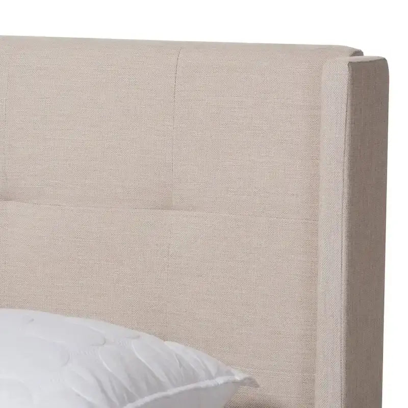 Contemporary Tufted Fabric Bed by