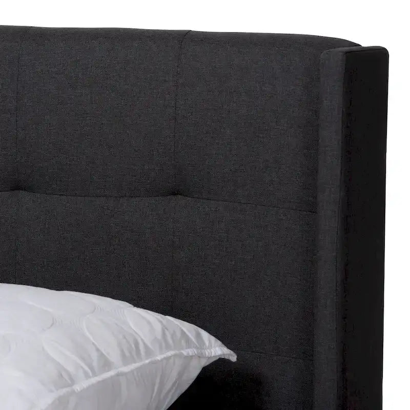 Contemporary Tufted Fabric Bed by