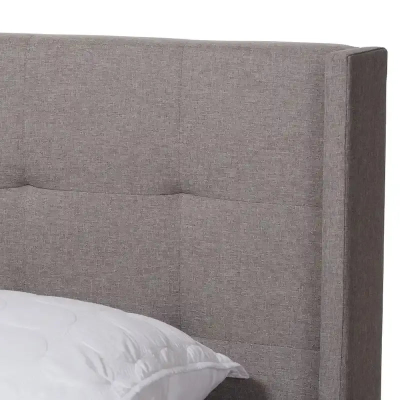 Contemporary Tufted Fabric Bed by